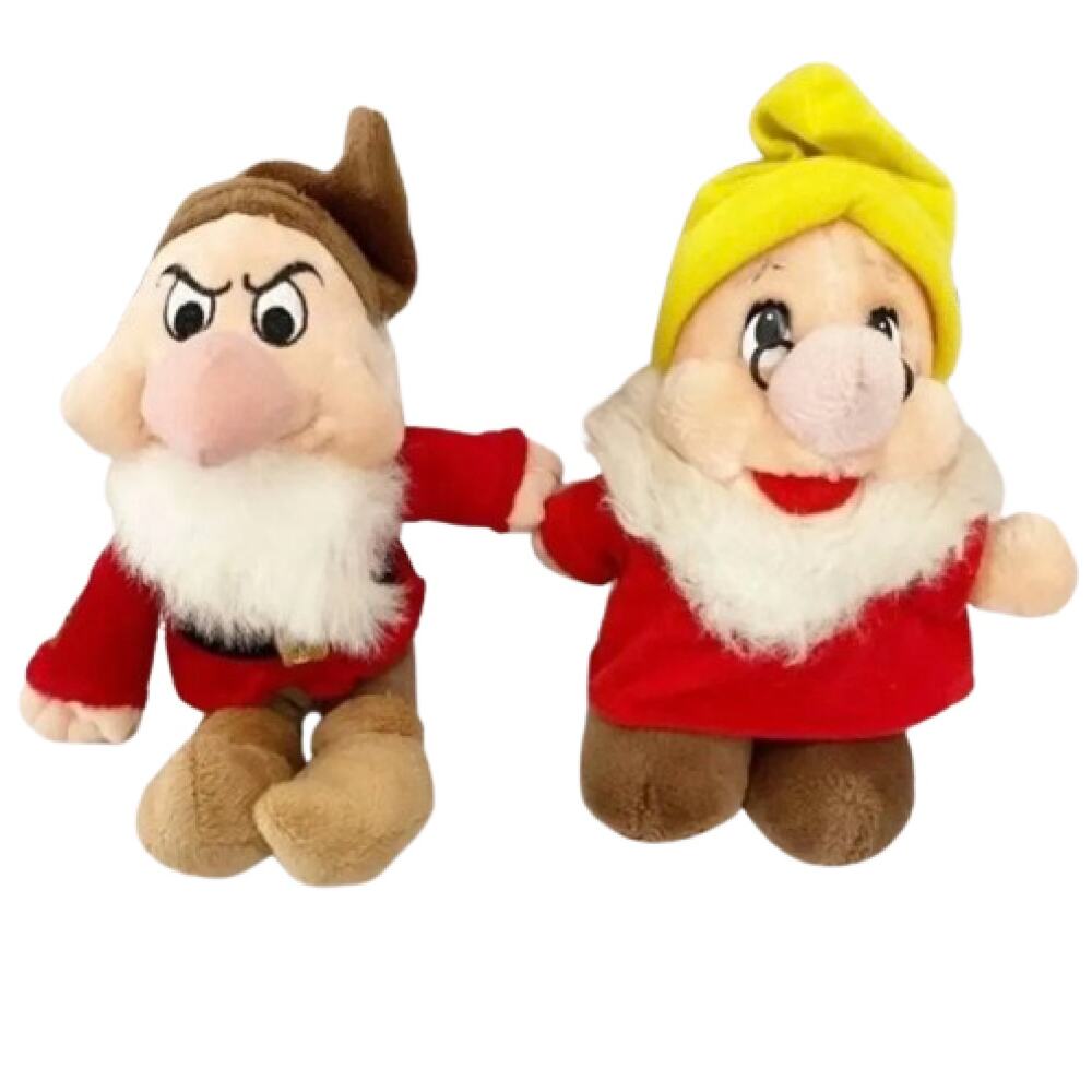 WALT DISNEY WORLD Seven Dwarfs Grumpy & Doc 11" & 10" Plush Stuffed Animal Set